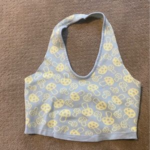 Adorable cropped halter sweater top